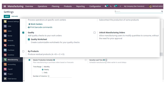 Odoo Manufacturing Software